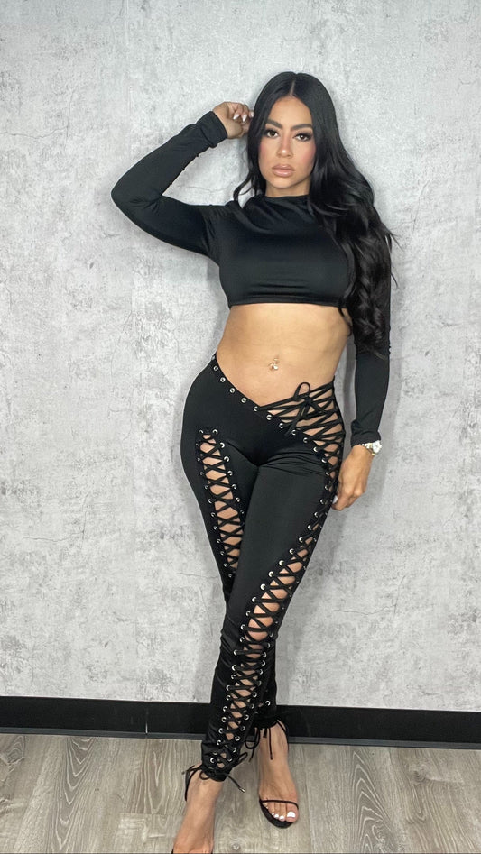 Sensation Long Sleeve Black Set