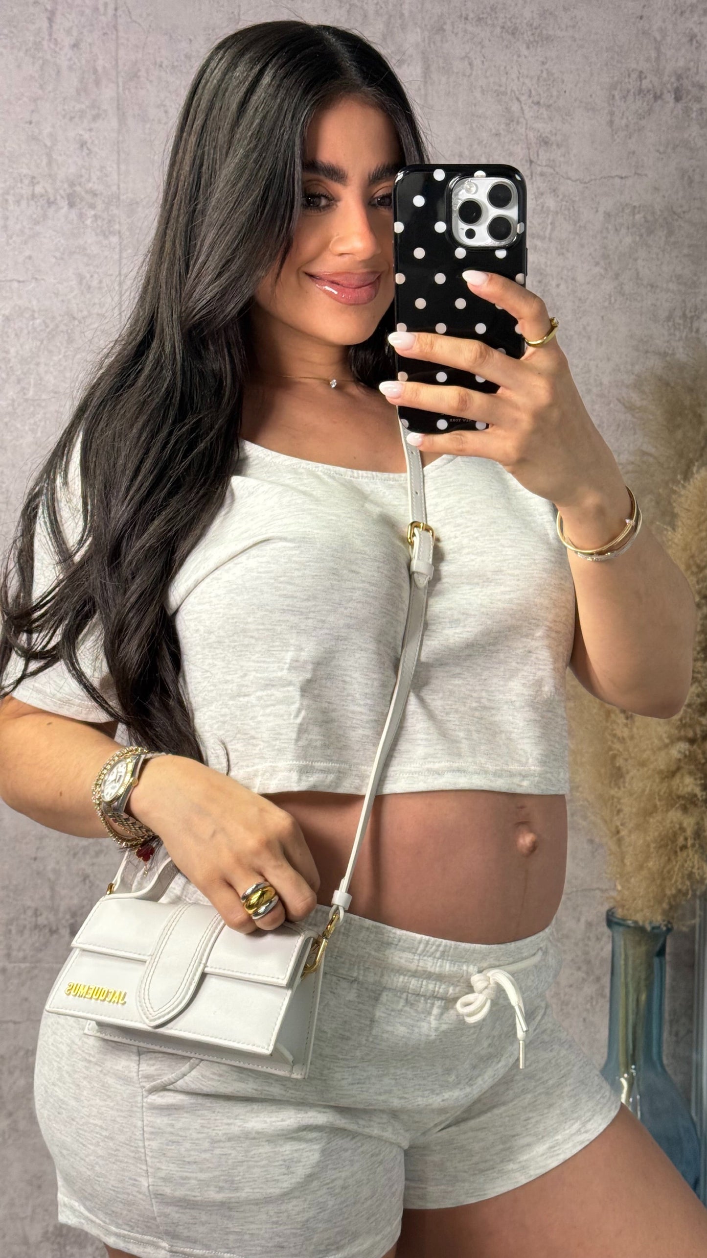 IVY GREY ESSENTIALS SHORT SET