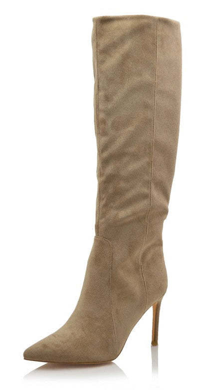 Suede Boots Taupe