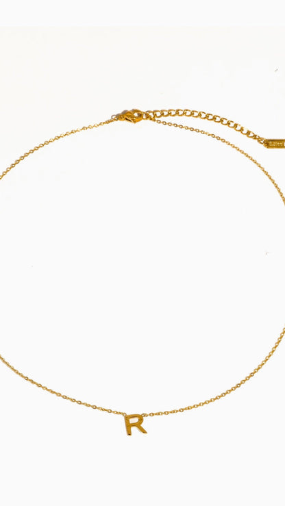 18k Gold Non-tarnish Classic Letter Necklace