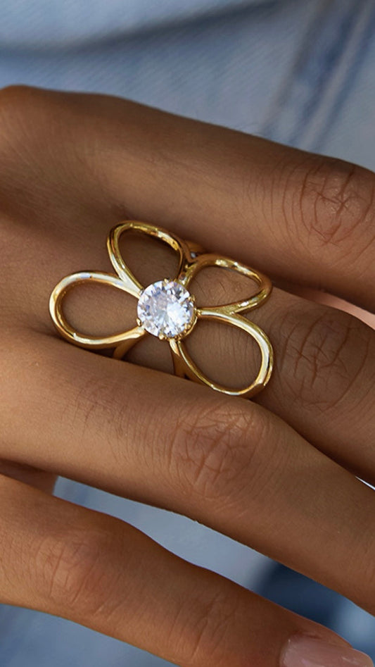 RING 18K GOLD NON-TARNISH FLOR
