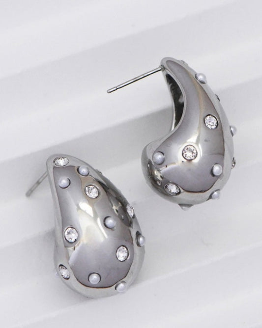 Non-Tarnish Stainless Steel Drop Earrings Silver