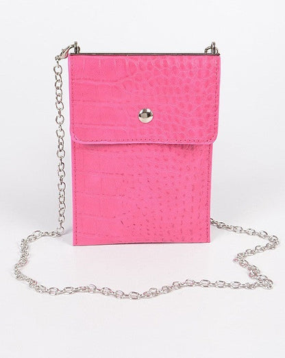 Croc Cellphone Bag (White, Green & Fuchsia)