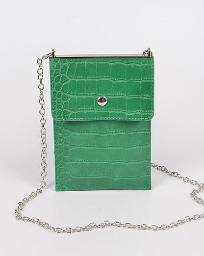 Croc Cellphone Bag (White, Green & Fuchsia)