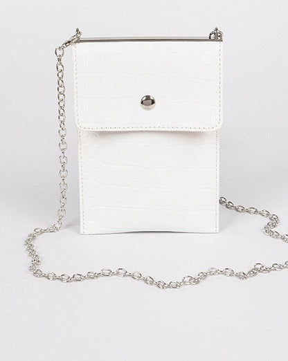 Croc Cellphone Bag (White, Green & Fuchsia)